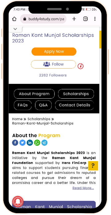 Raman kanth Munjal Scholarship 2023